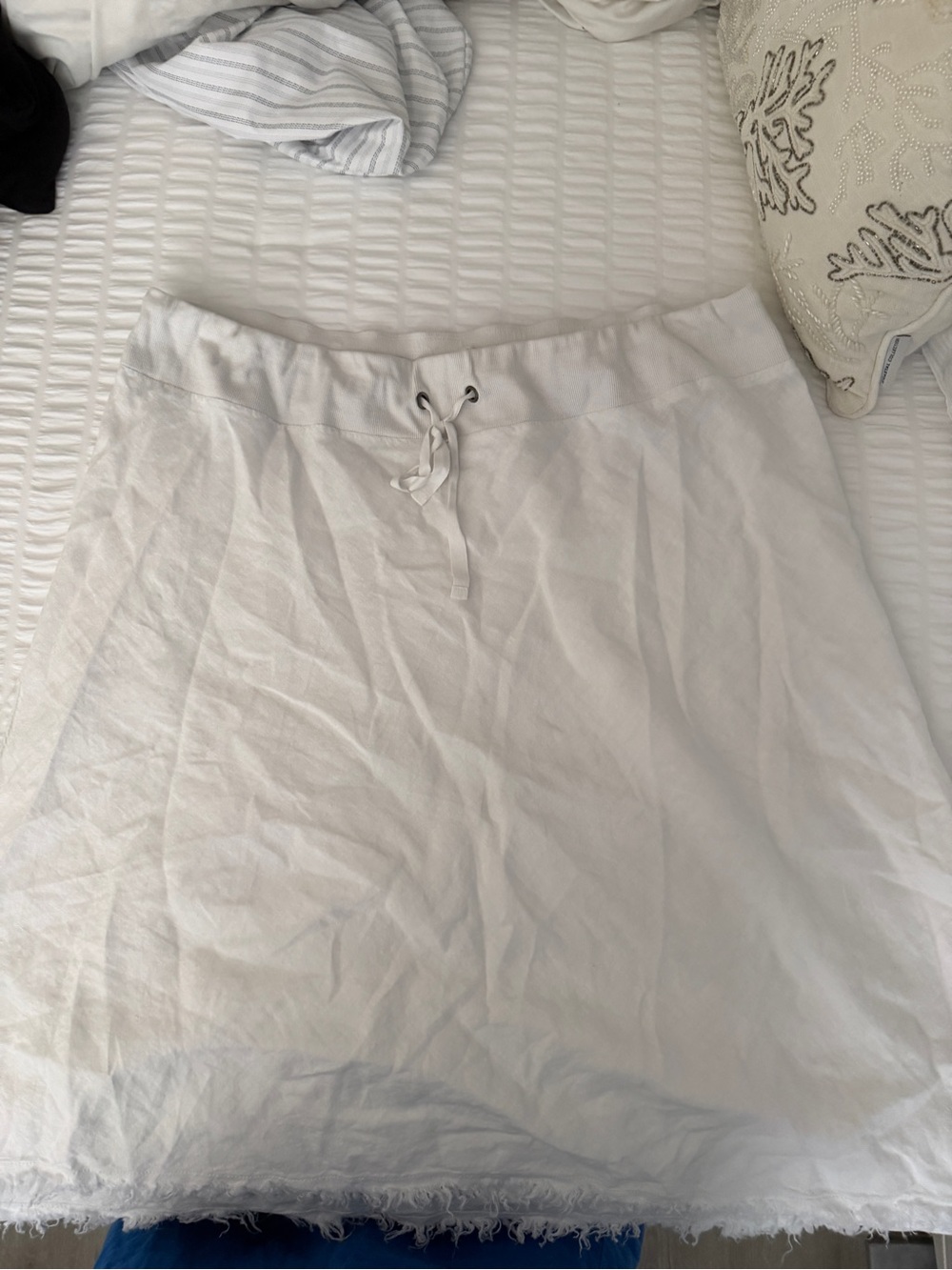 Eileen Fisher Casual Drawstring A-Line Skirt in White 2XL